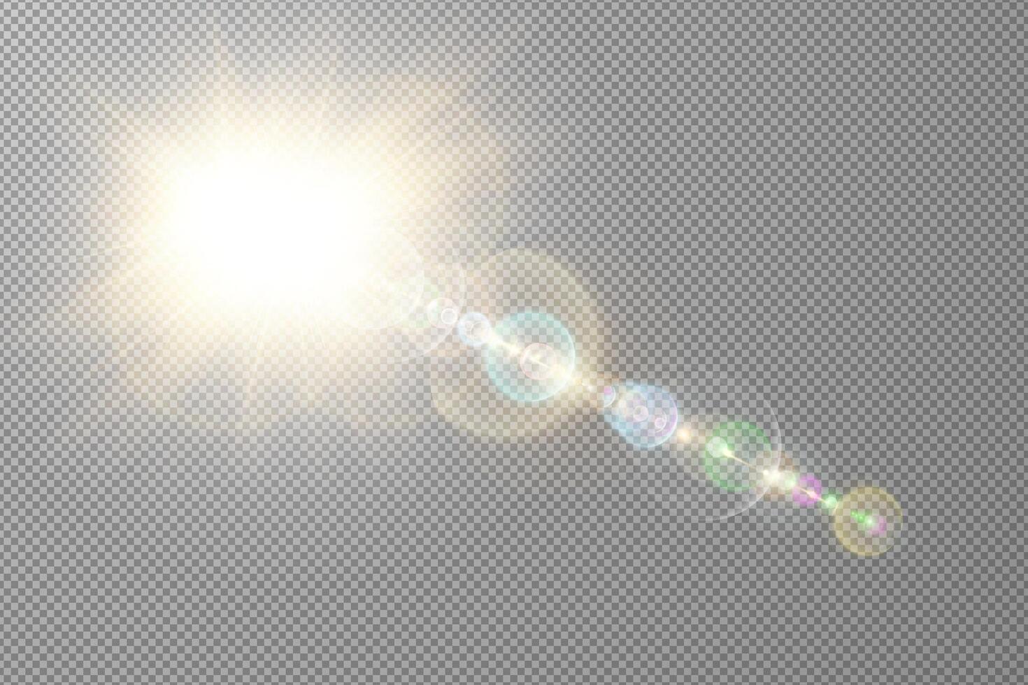 Bright sun flare background vector