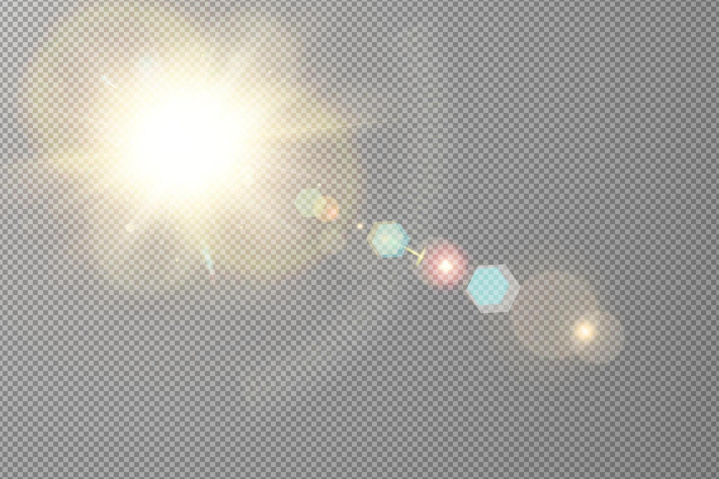 Bright Sun Lens Flare Effect vector