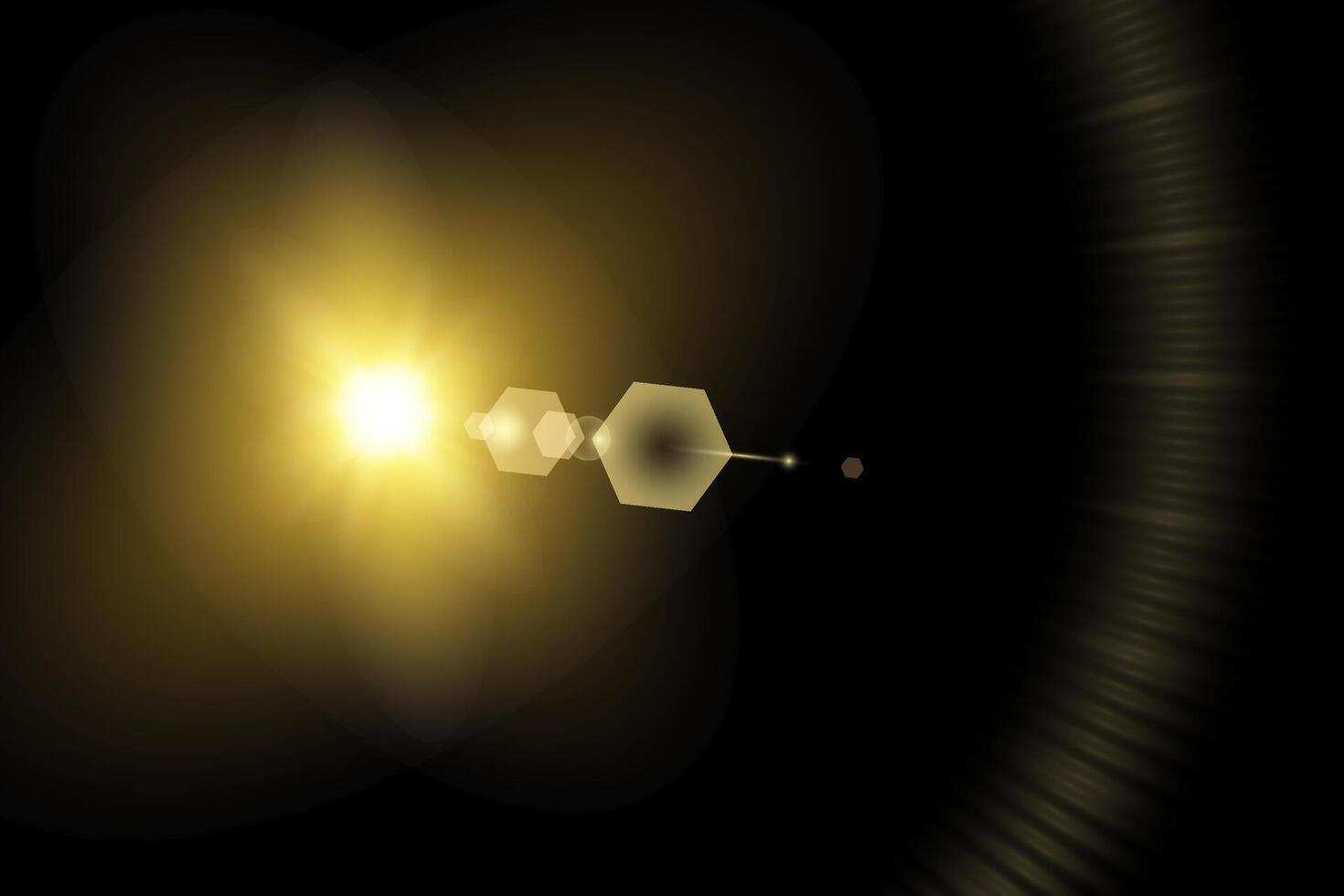 A yellow light is shining on a black background vector