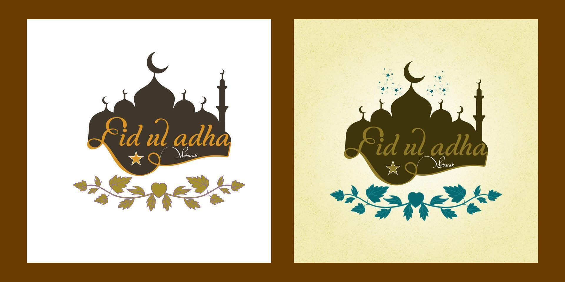 Eid Mubarak background for Idul Adha captures Adha Mubarak essence. Eid Al Adha greetings and festive messages on your favorite social media platform. Eid Mubarak post design. vector