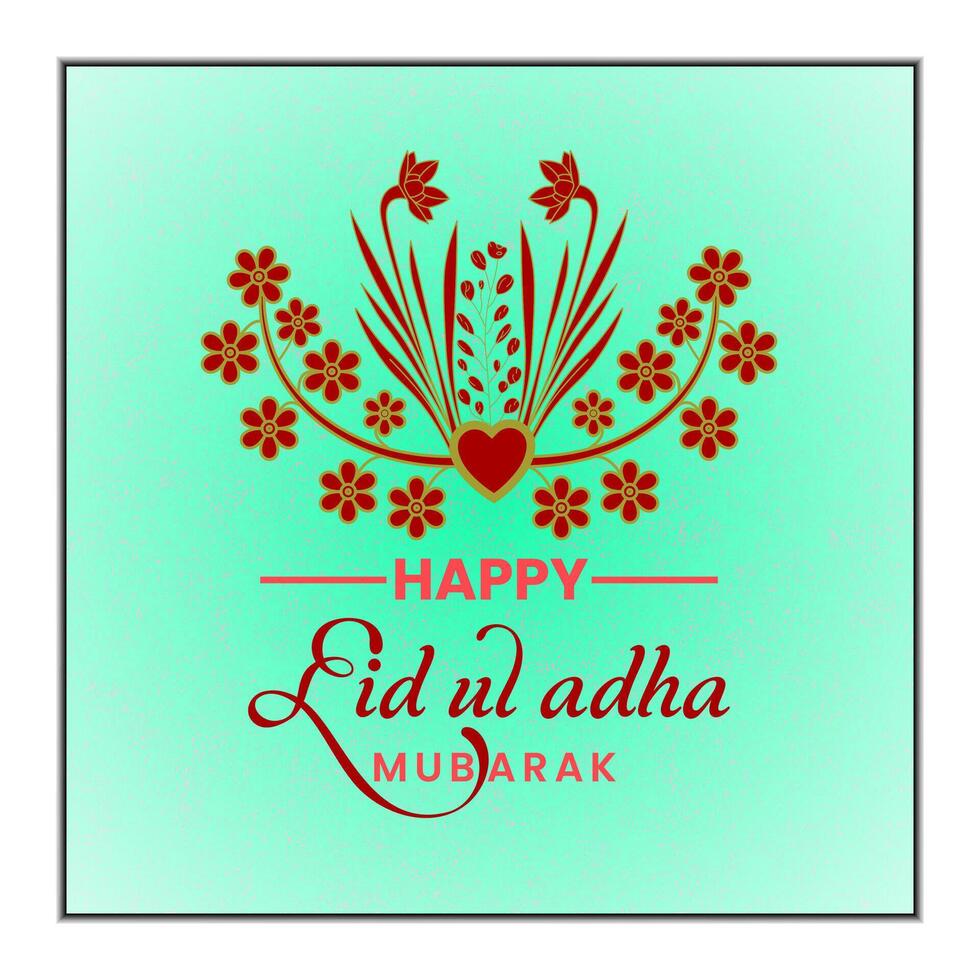 Happy Eid Mubarak joy with realistic Idul Adha background. Express Adha Mubarak wishes and Eid Al Adha messages with a peaceful and festive social media post. Eid Mubarak social media post vector