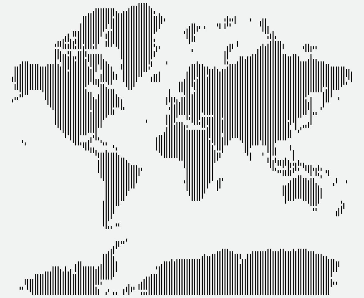 Abstract line shape world map. A stylized line shape world map design representing national borders and continents. World map brings clarity to global geography in modern graphic format. vector