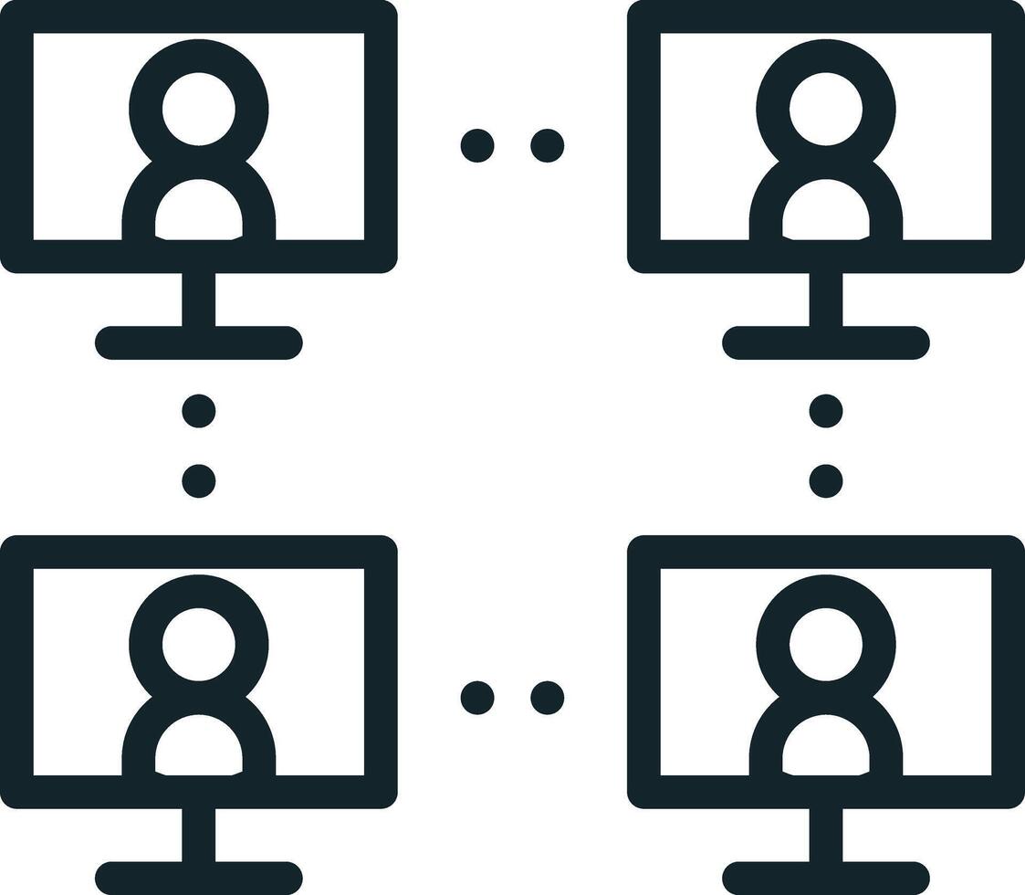 Smart city concept with people communicating through computers vector
