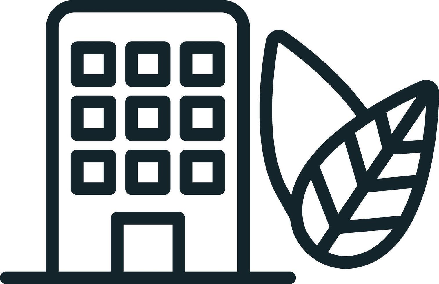 Smart city concept with building and leaf icon vector