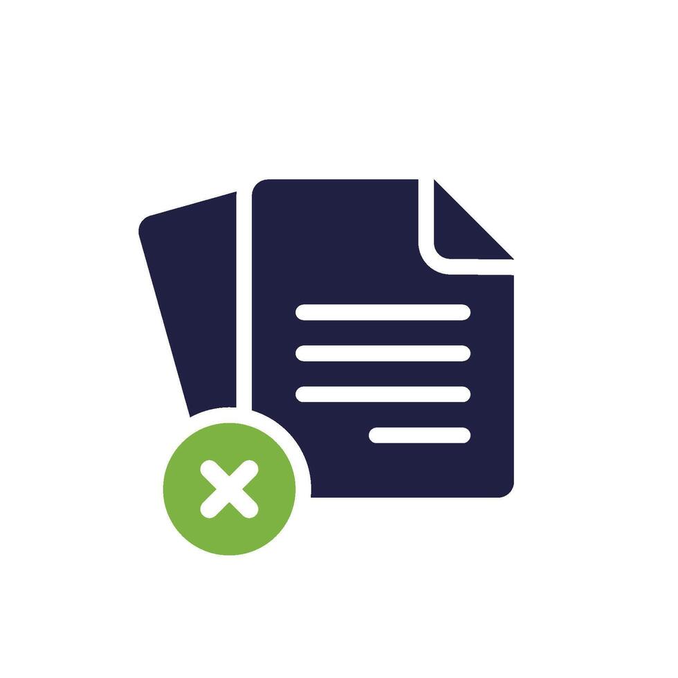 This particular icon serves as a visual representation of file management, stressing the vital importance of deleting unnecessary documents to maintain an organized, tidy, and clean digital space vector