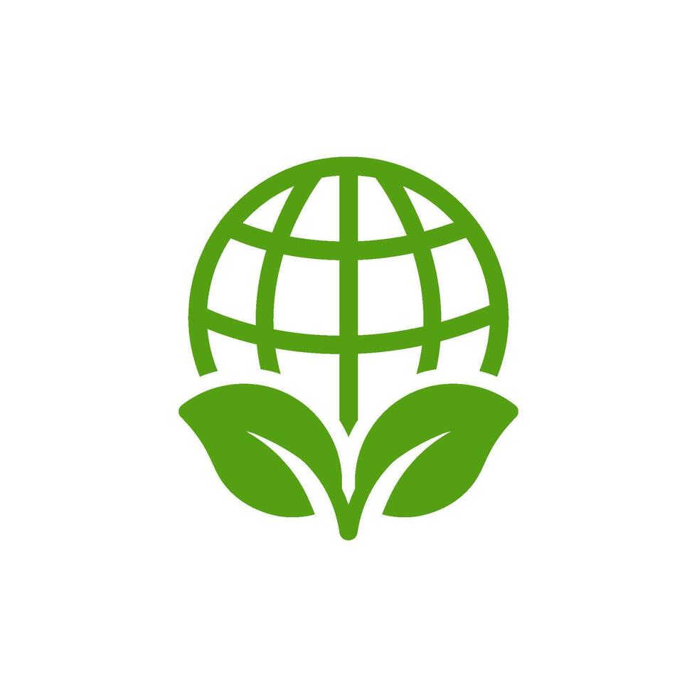 A green globe surrounded by lush leaves symbolizes the harmony needed between our planet and nature, representing efforts towards ecofriendliness and sustainability for a better future vector