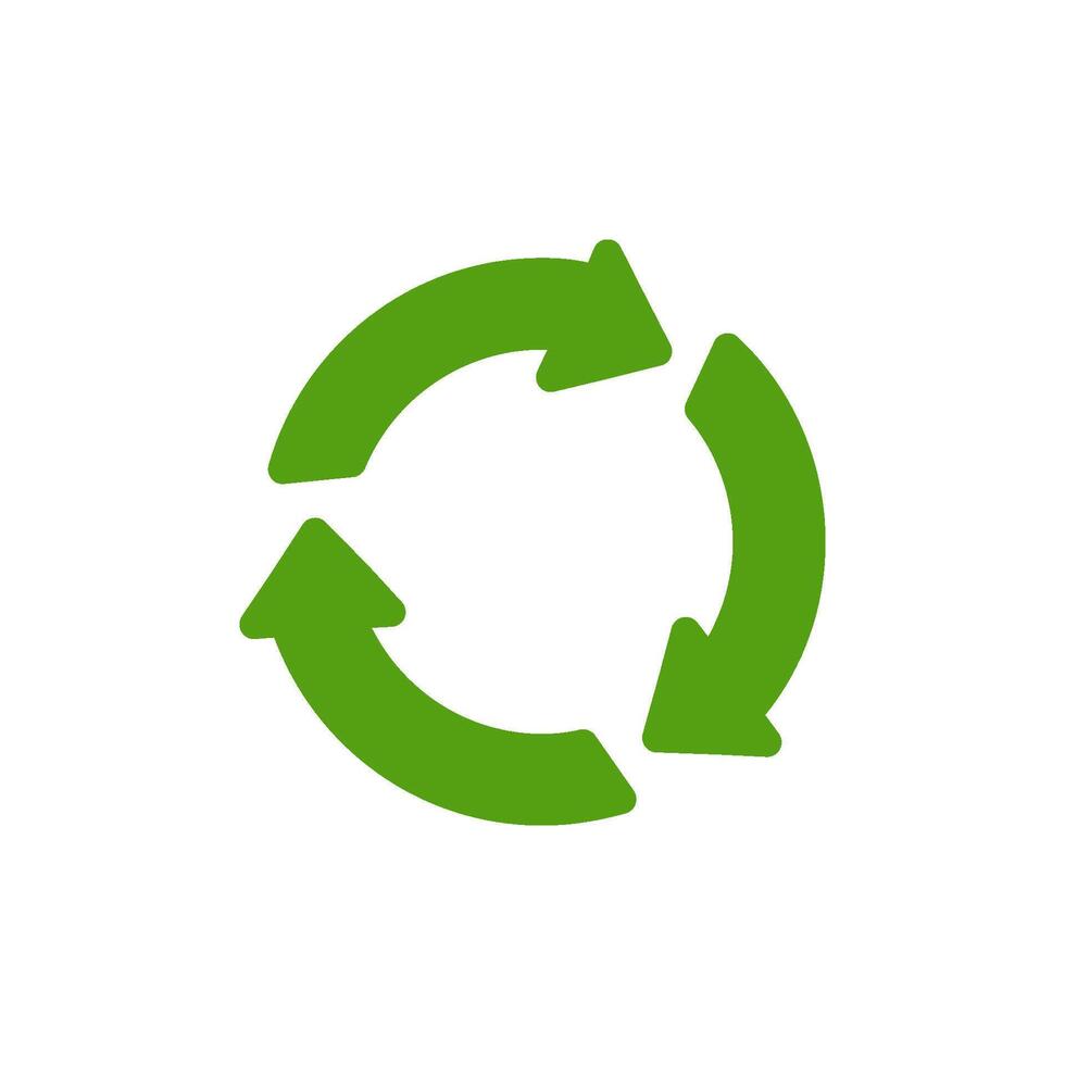 The green recycling symbol represents sustainability and environmental awareness, making it ideal for ecologythemed projects, marketing materials, and recycling promotion campaigns vector
