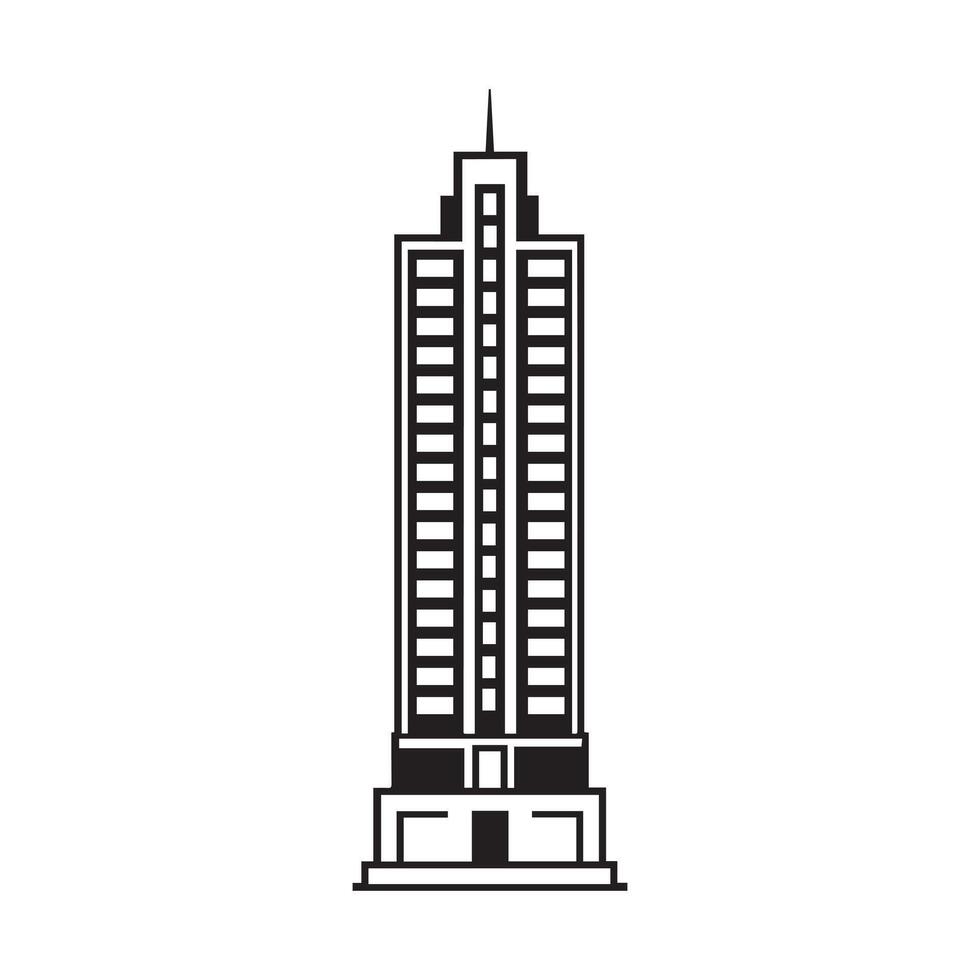 Modern Tall Building Icon, Clean Design for Any Use vector