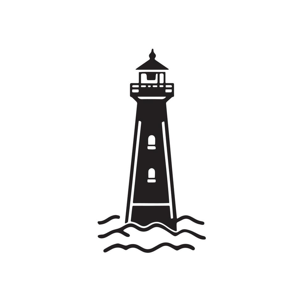 Aesthetic Tall Lighthouse Icon for Coastal-Inspired Design Asset vector