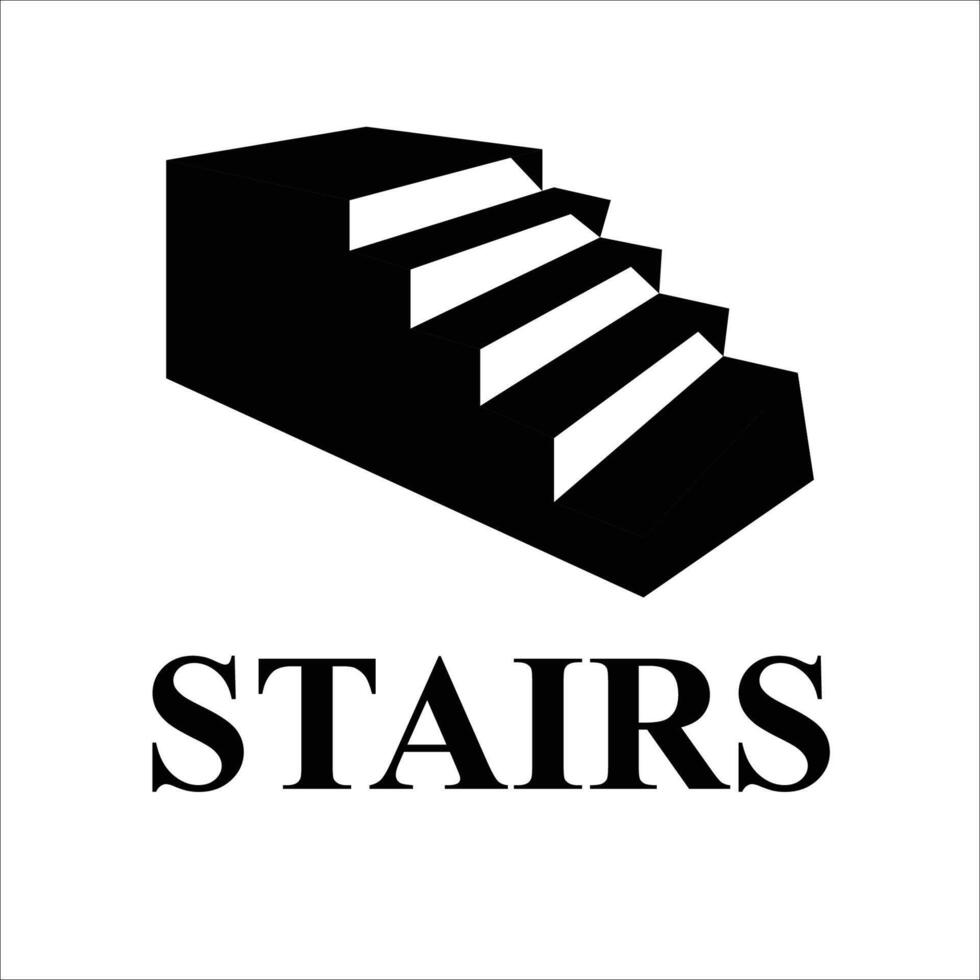 A black and white logo for stairs vector