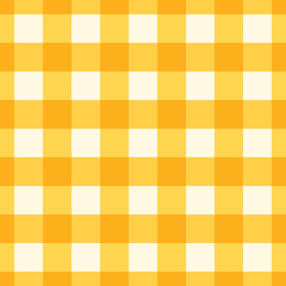 Yellow Gingham Check Fabric Pattern vector