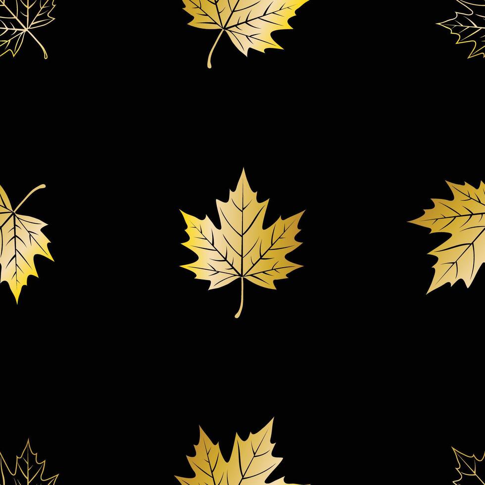 Premium Golden Maple Leaves Seamless pattern for Autumn Design vector