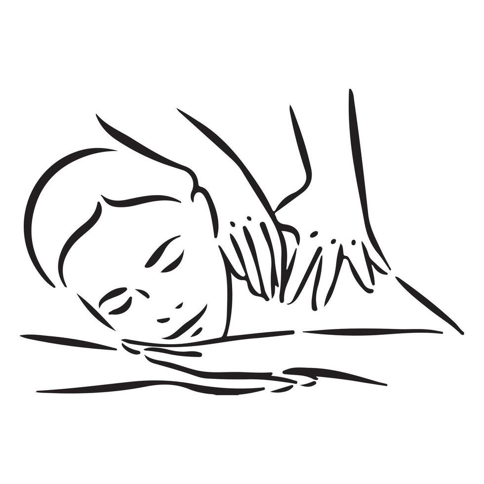 Massage Icon For Cold Stone Therapy vector