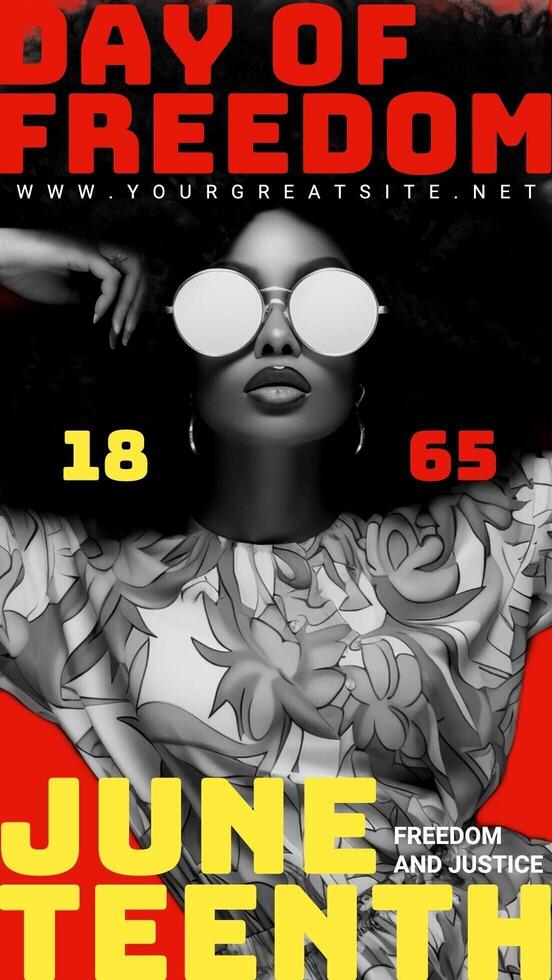 Red Yellow Juneteenth Celebration Instagram Story template