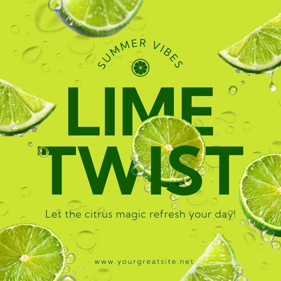 Lime Summer Vibes Instagram Post template