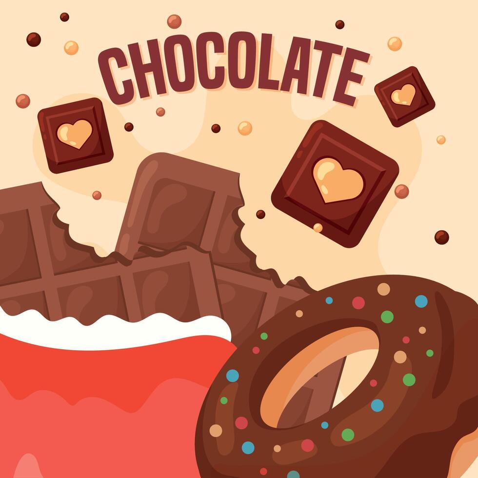 Chocolate treats explosion. vector