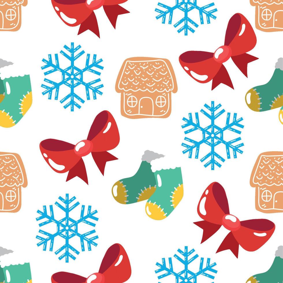 Ginger houses and bows. vector