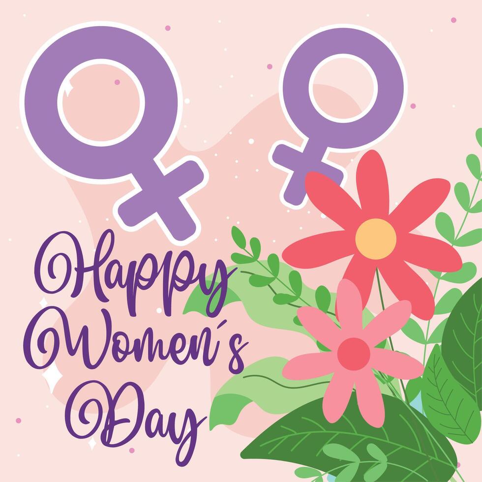 Floral womens day icon. vector
