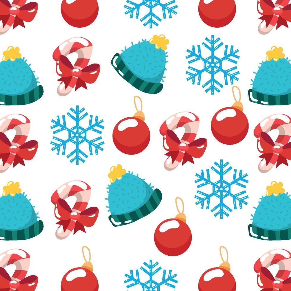 Ornaments hats candy repeat. vector
