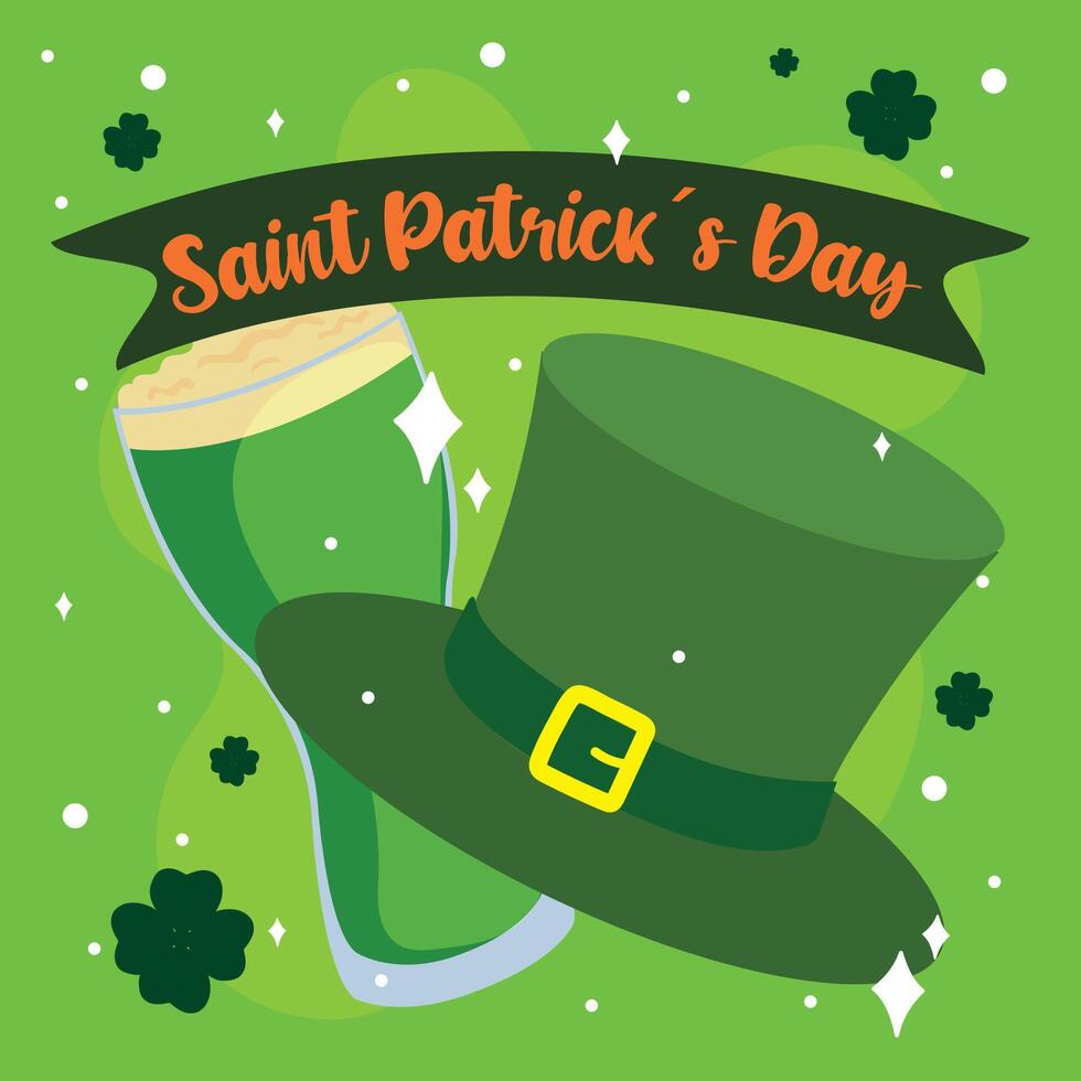 Beer and leprechaun hat combo. vector