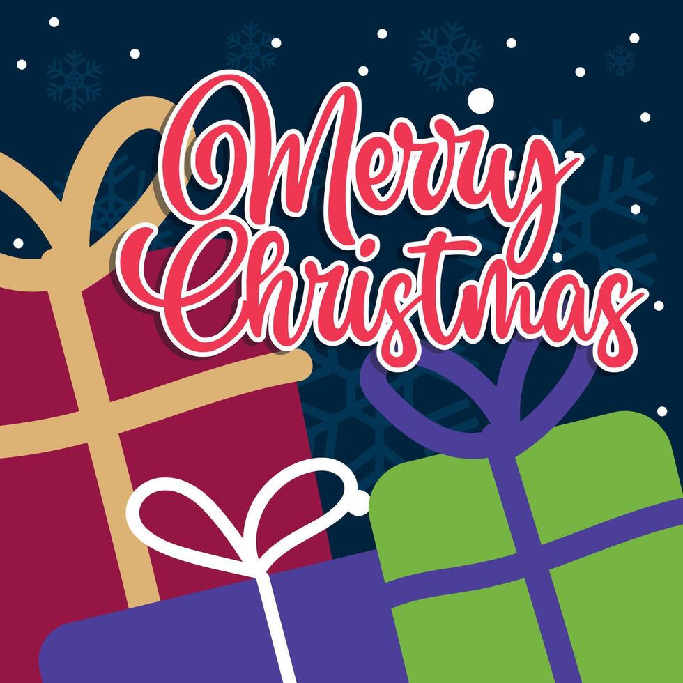 Closeup of gifts and greeting. vector
