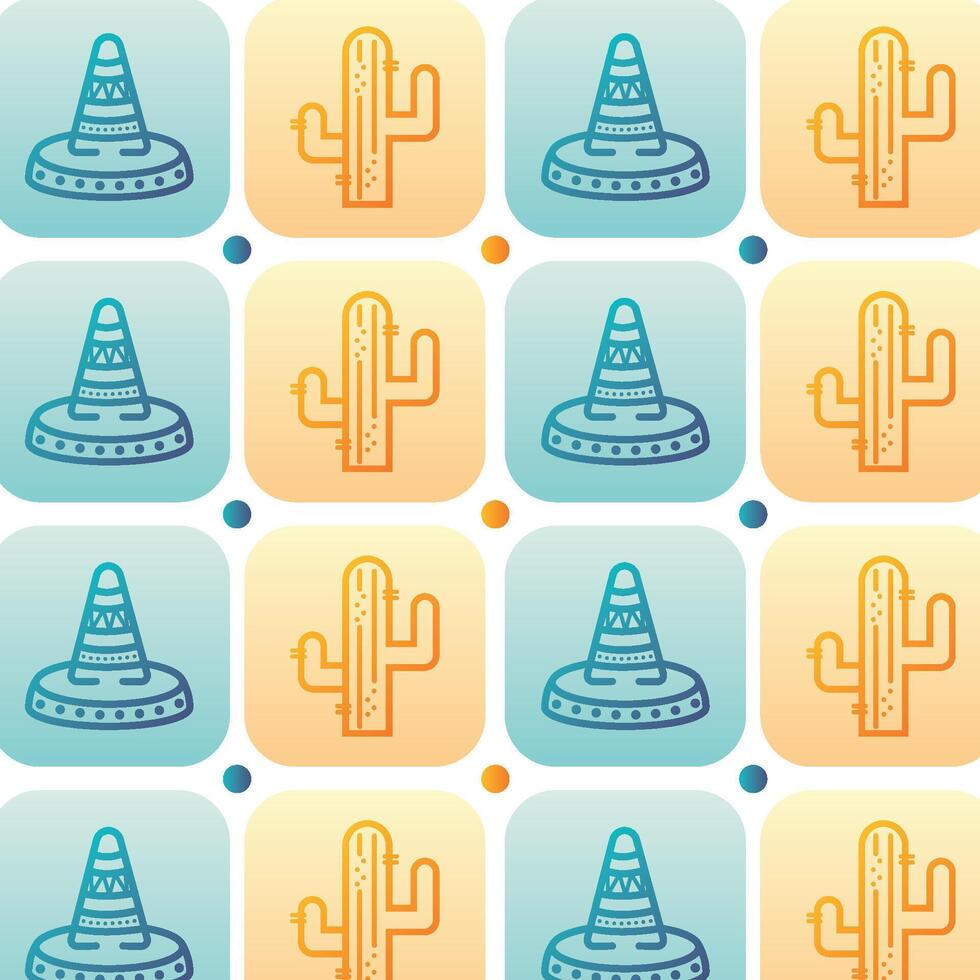 Sombrero cactus pattern. vector
