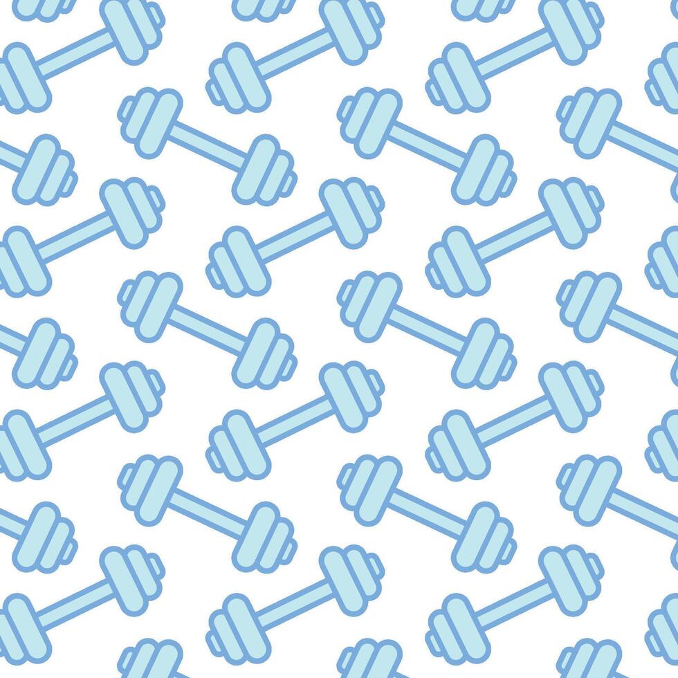 Blue dumbbell pattern set. vector