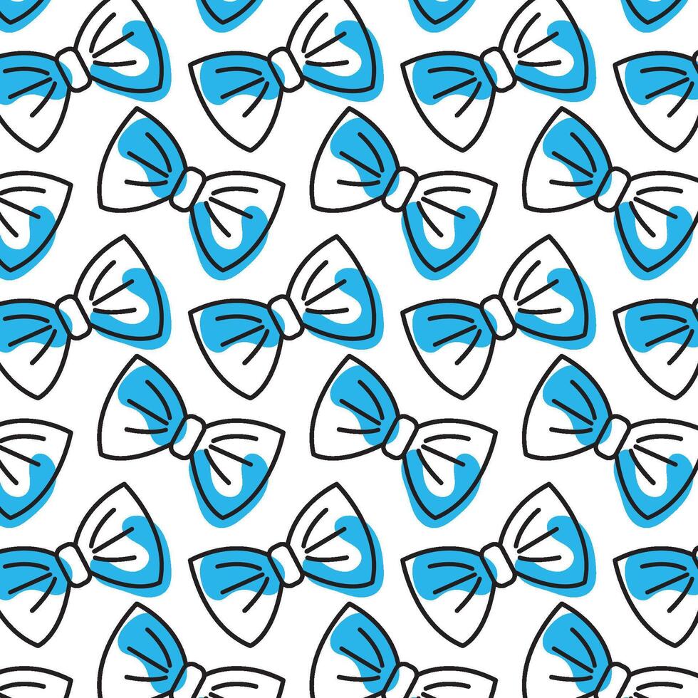Blue bowtie repeat background. vector