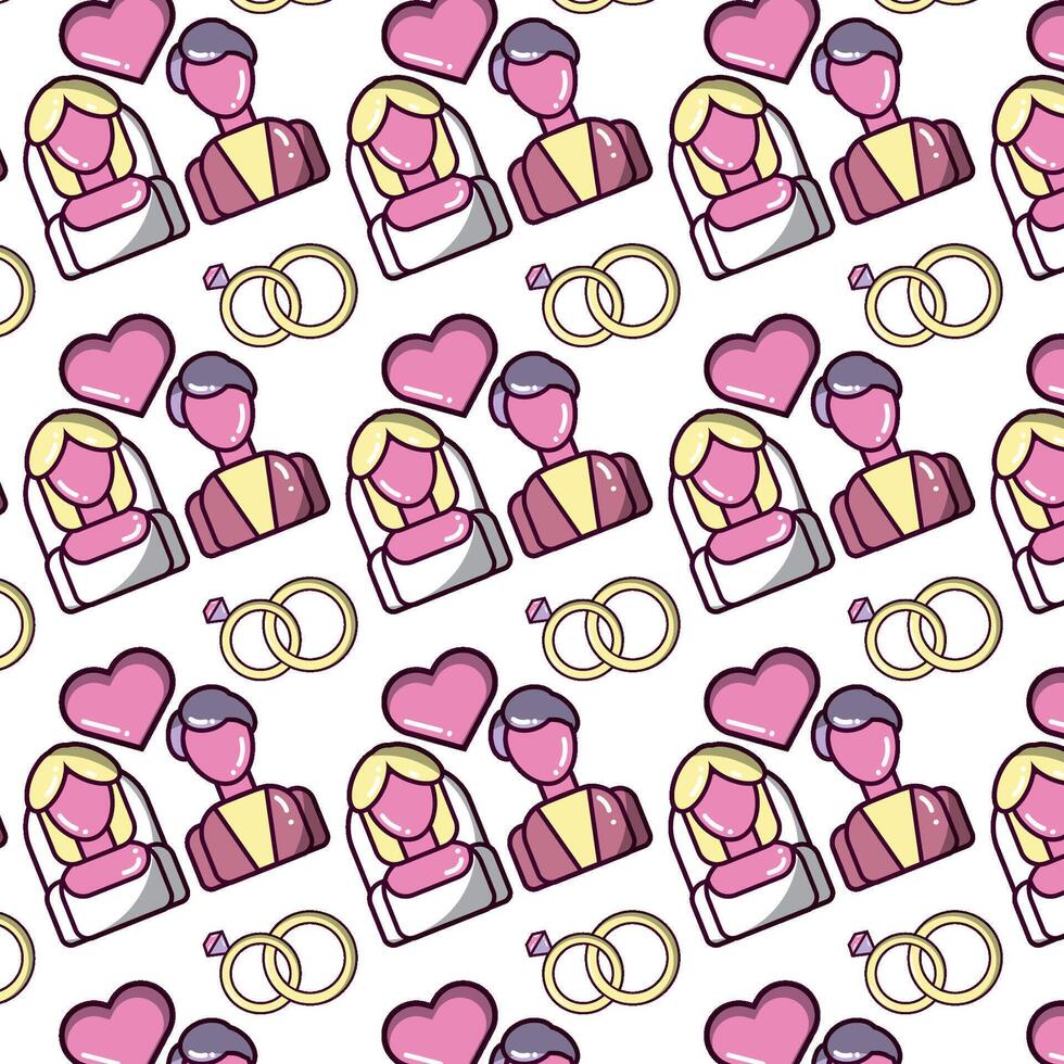 Couple with gold rings. vector