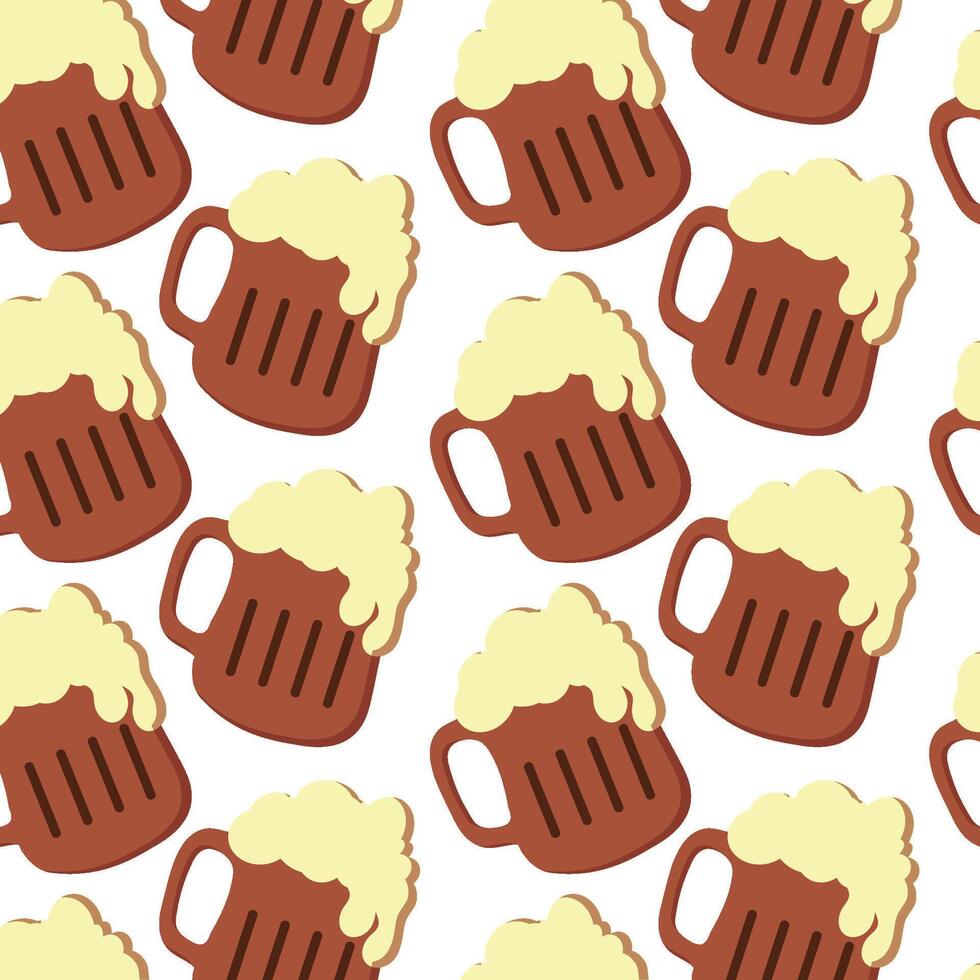 Beer mug foam pattern pack. vector
