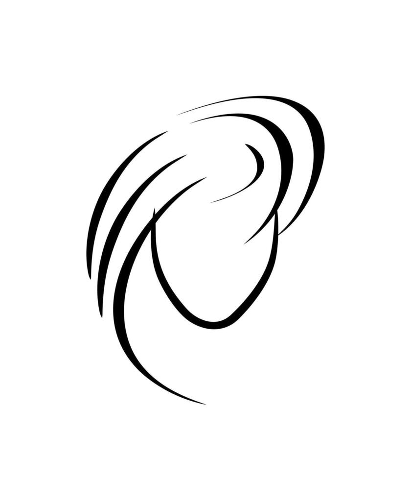 logo for beauty salon - stylized female hairstyle, silhouette beautiful haircut. icon in flat minimalist style, isolate. hair care, haircut and fashion vector