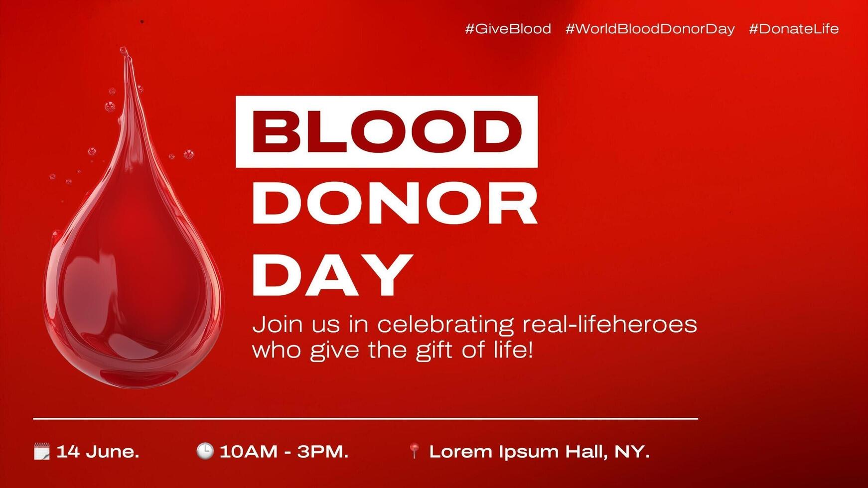 Red Blood Donor Day Twitter post Invitation template