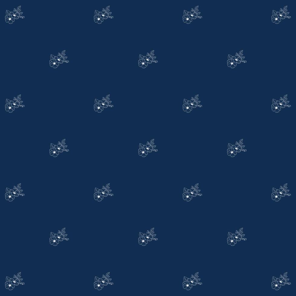 A blue and white fish pattern on a dark background vector