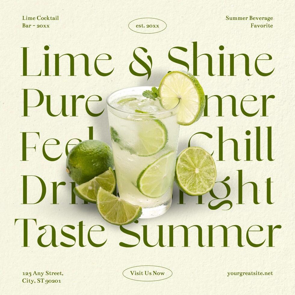 Lime Cocktail Promotion Post For Instagram template