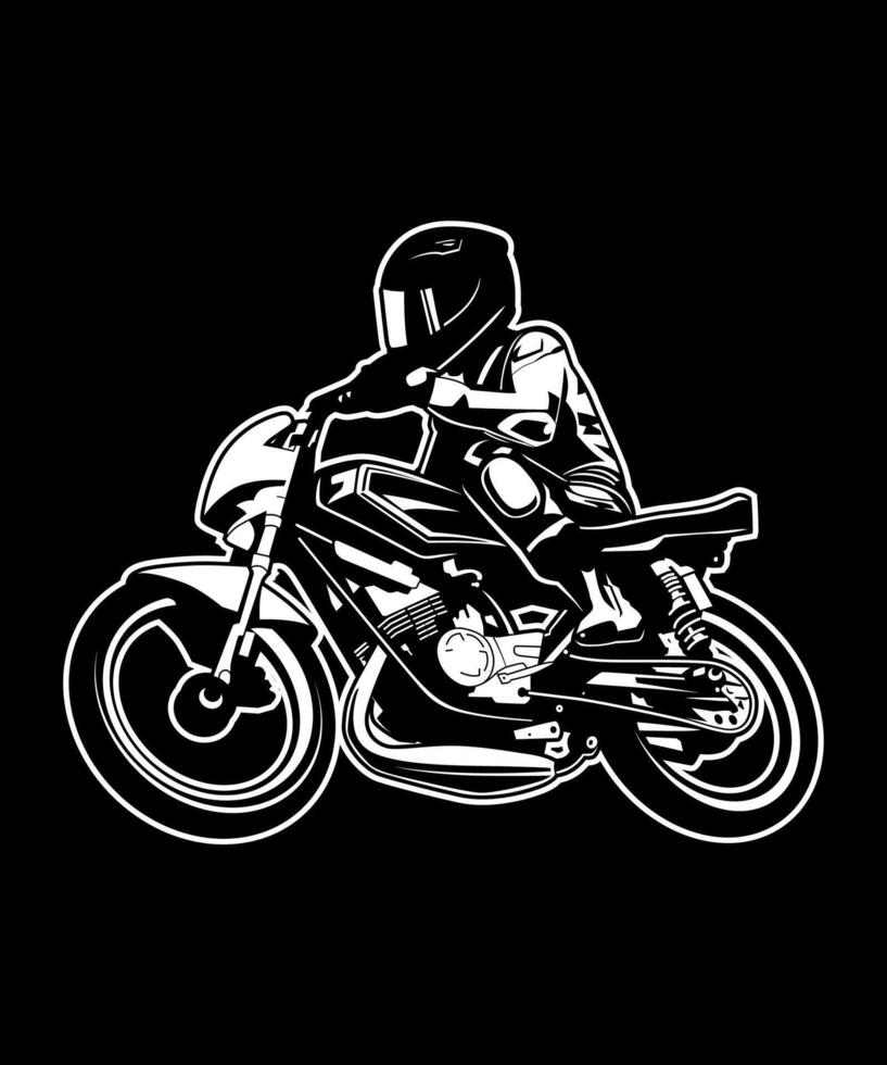 Black and white biker racing vector