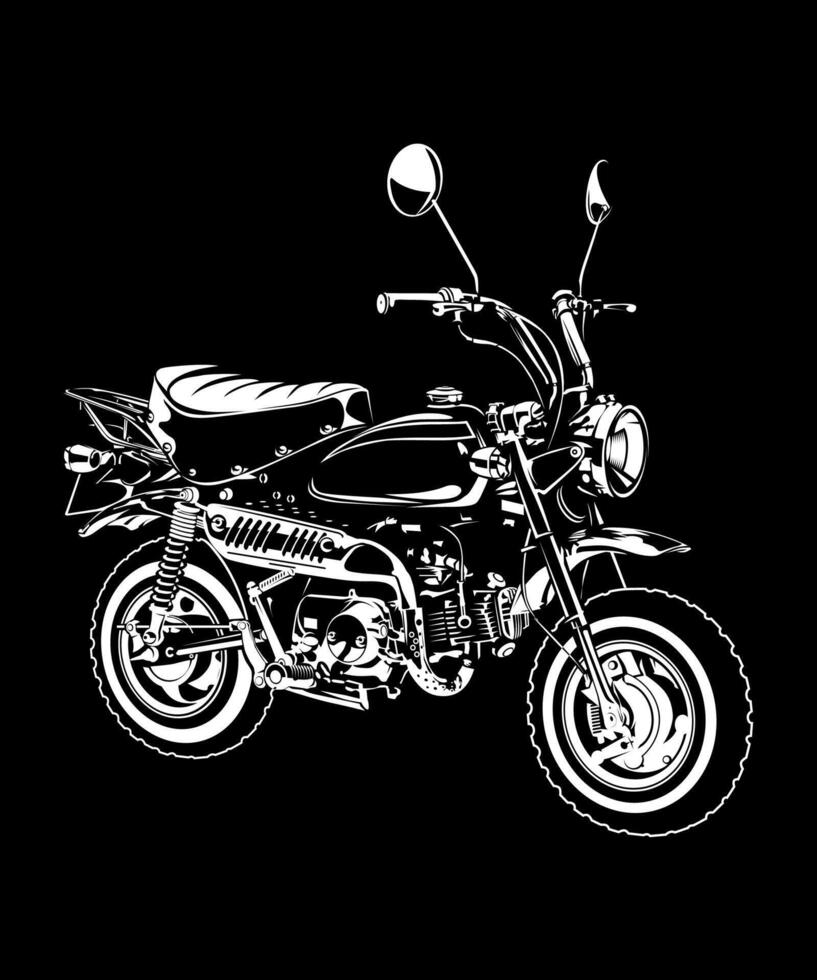 Black and white custom motorcycles vector
