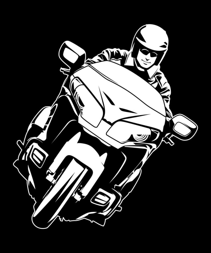 Black and white front view bike vector