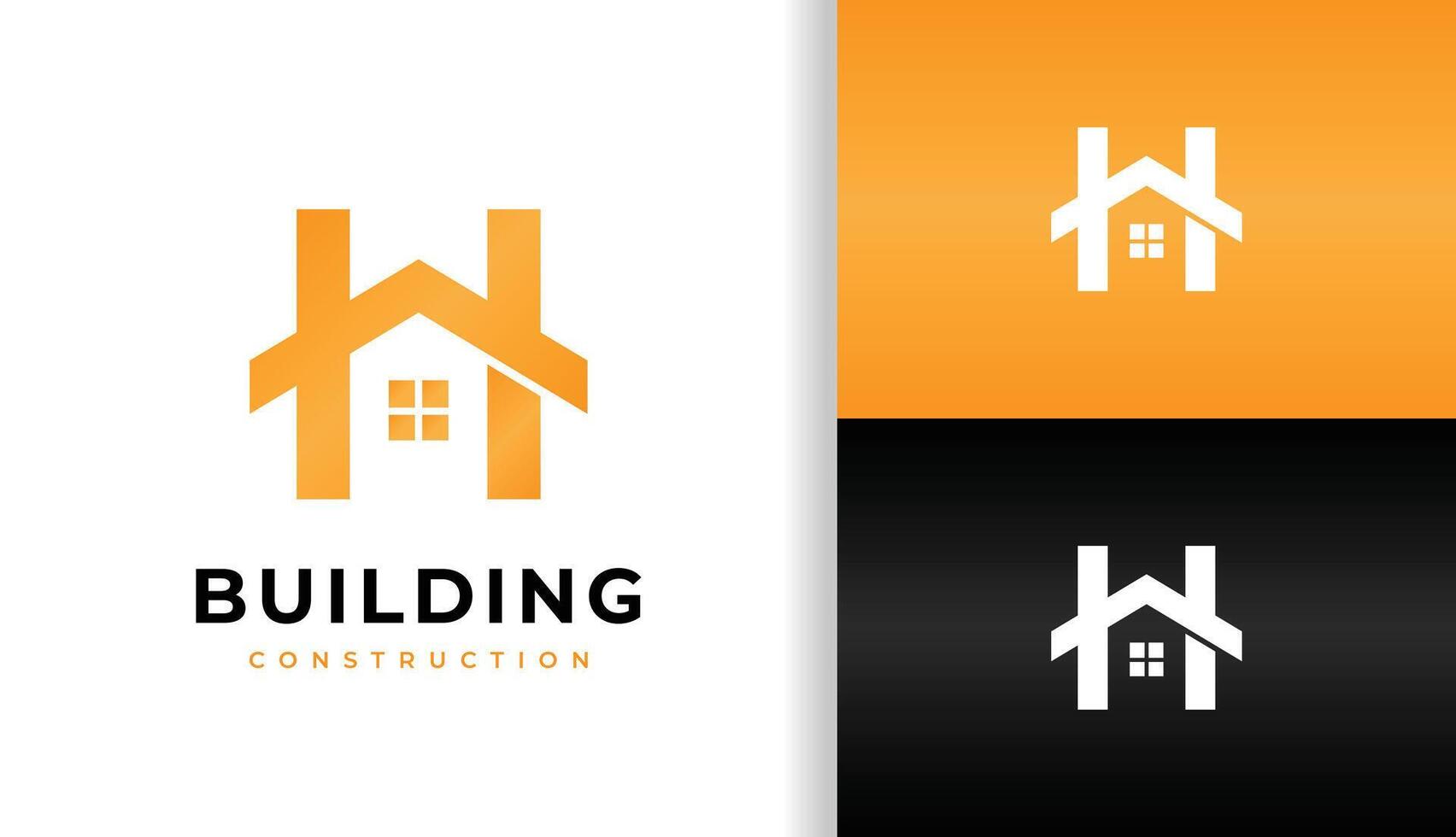 LETTER H WITH HOUSE LOGO FOR CONSTRUCTION COMPANY vector