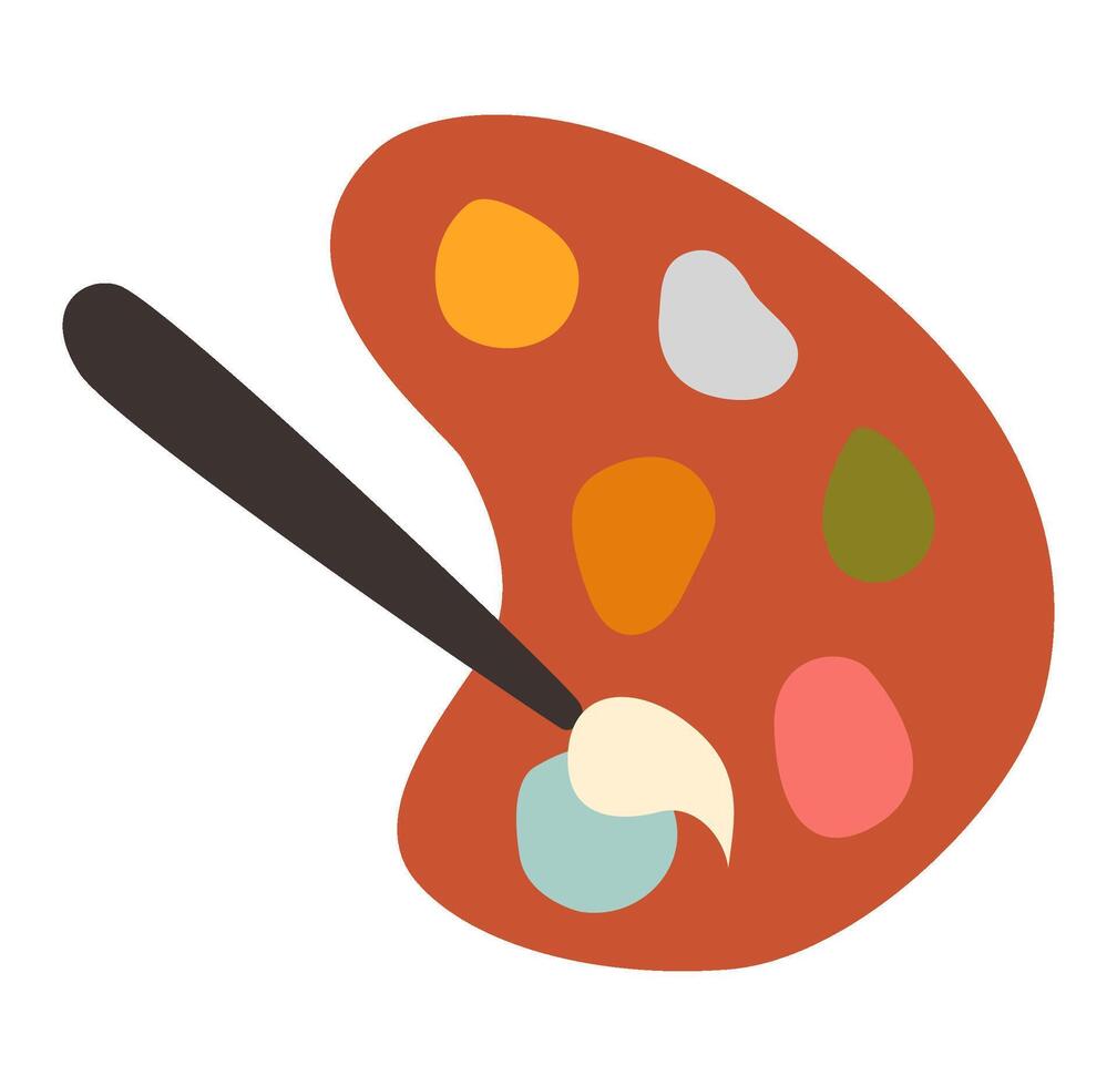 Illustration of Paint Palette with Brush vector