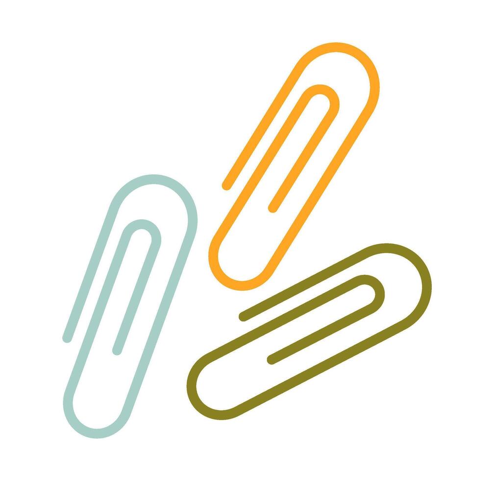 Cute Colorful Paper Clips Illustration vector