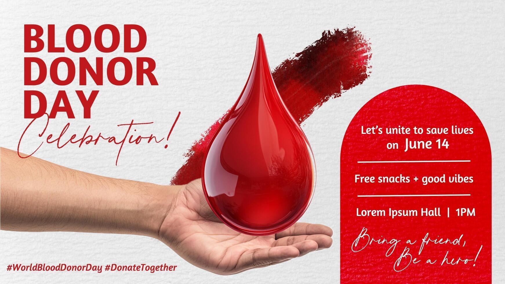 White Blood Donor Day Twitter post Invitation template