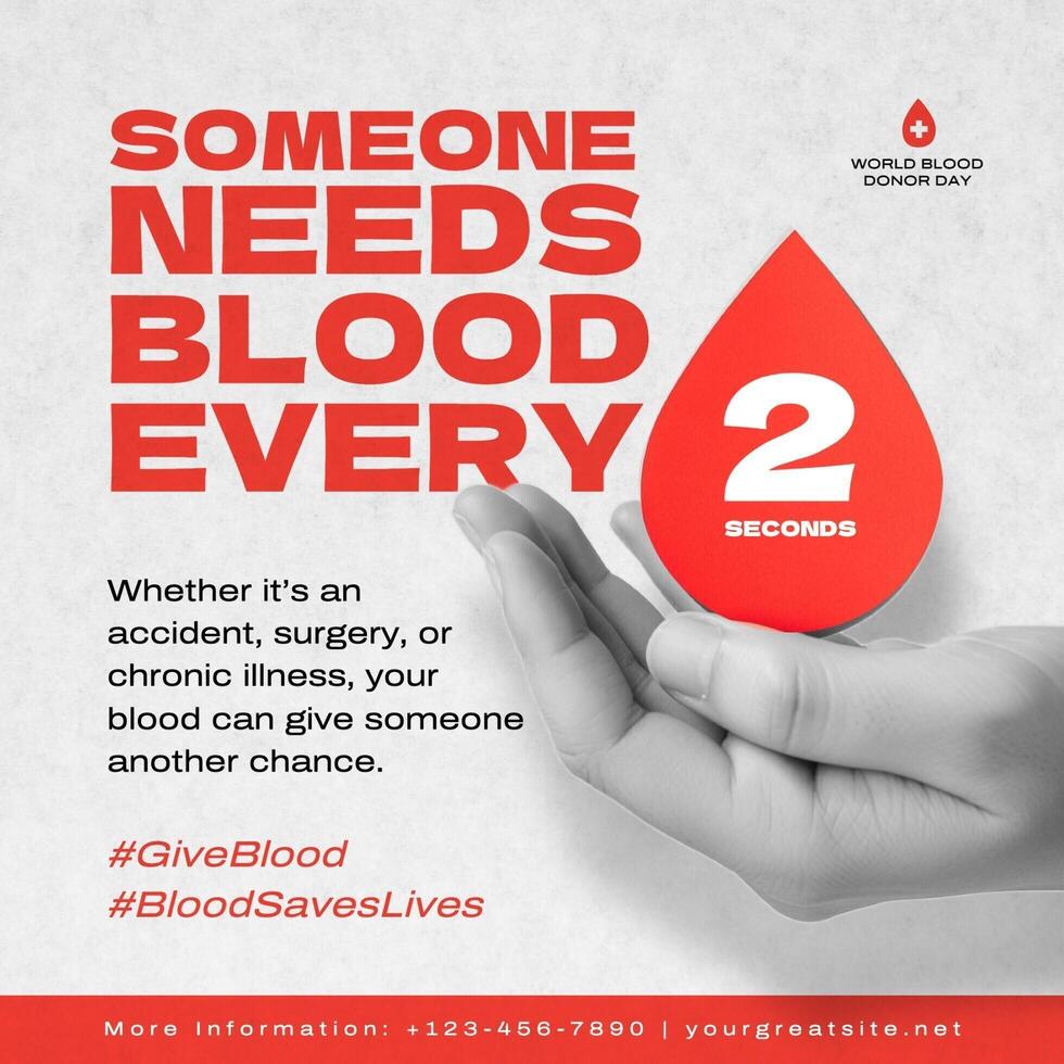 Minimalist World Blood Donor Day PSA Post for Instagram template