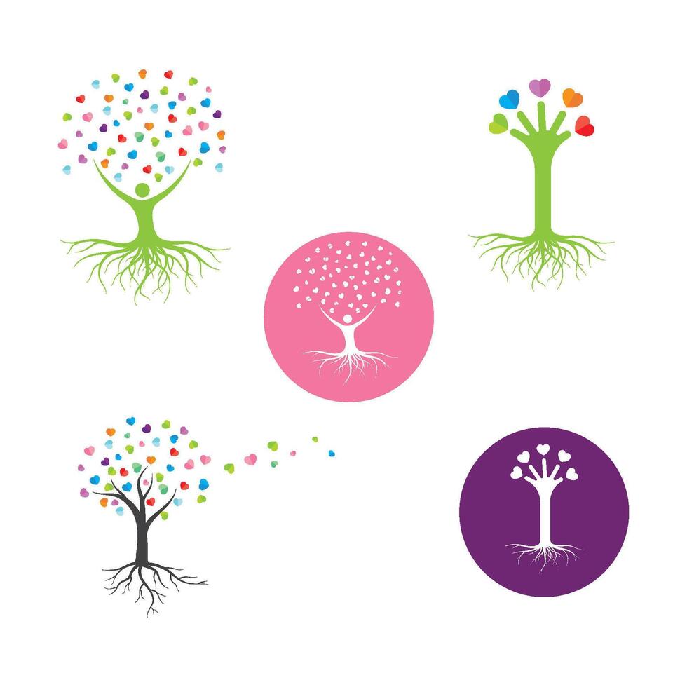 love heart tree concept illustration design vector
