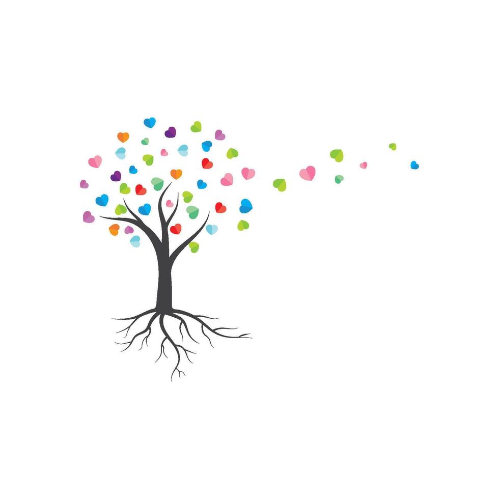 paper love tree concept illustration design. vector