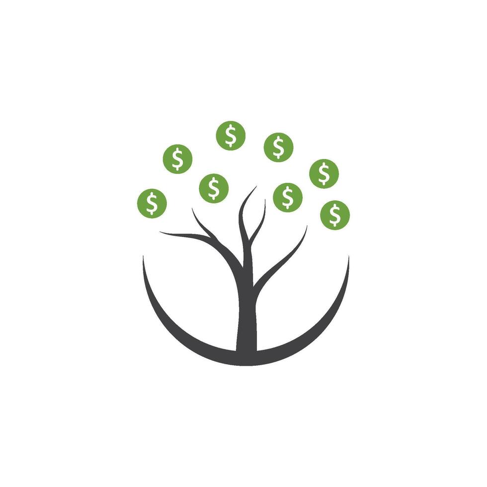 money tree logo icon illustration, vector