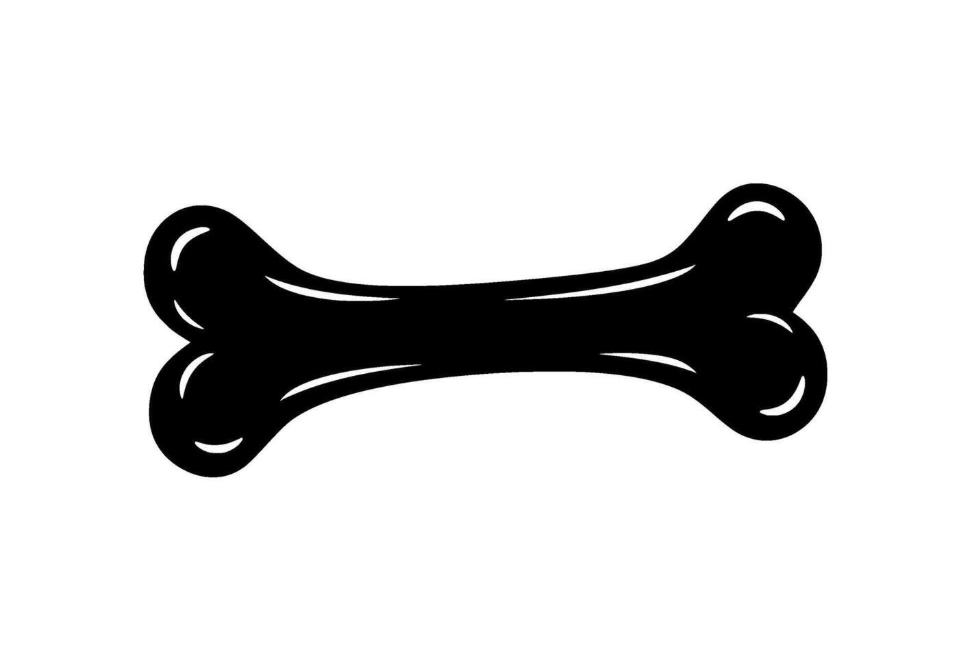 Bold Black Dog Bone Icon vector