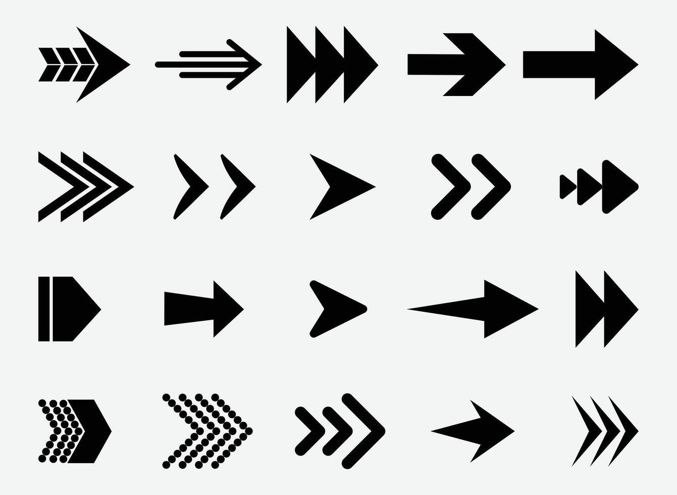 Colorful Arrow Set Flat and Gradient Shapes for Navigation multiple arrow vector