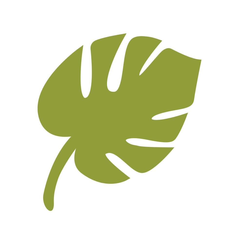 Minimal Green Monstera Leaf Graphic A Tropical Botanical Element for Eco Nature and Plant Themed Projects vector
