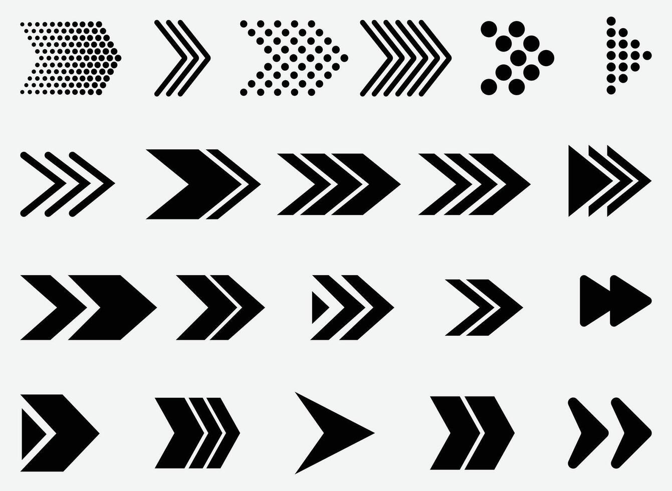 Colorful Arrow Set Flat and Gradient Shapes for Navigation arrow set design vector