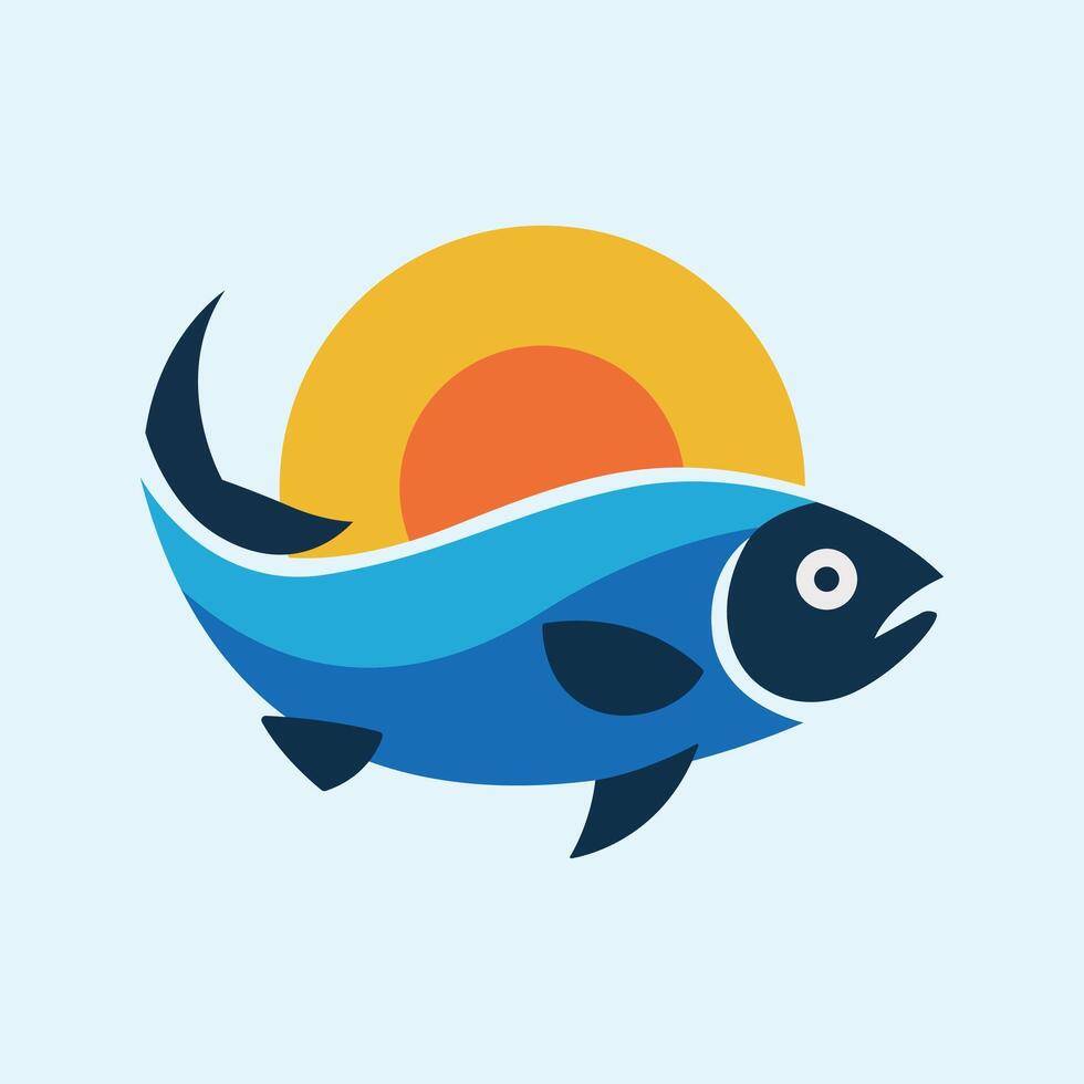 Stylized Fish Emblem vector